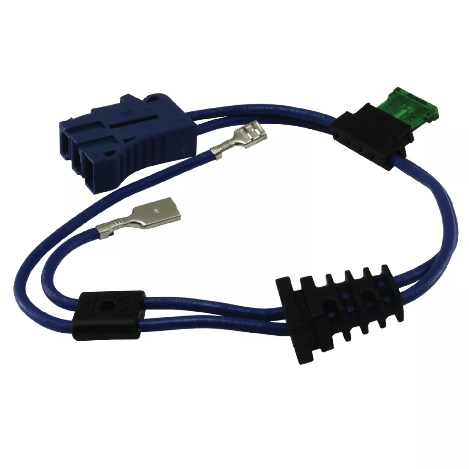 12 Volt Blue Battery Connector with Fuse for Gaucho, Gator, and Sportsman Models