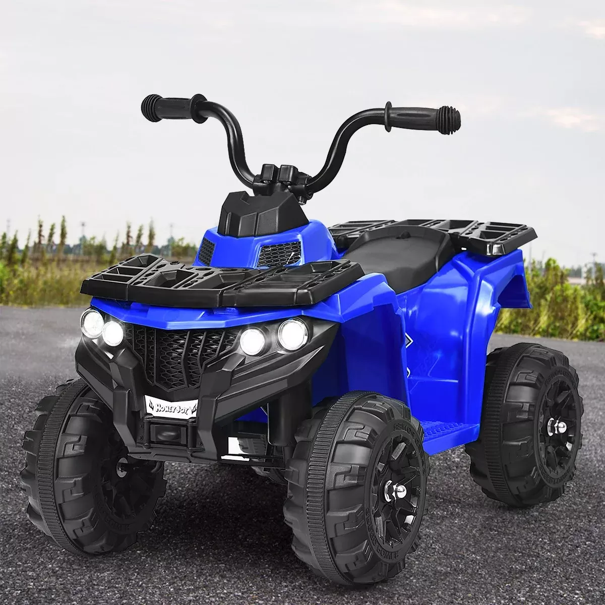 6V Battery-Powered Kids Ride-On ATV 4-Wheeler with MP3 and LED Lights Blue