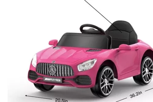 Licensed Mercedes-Benz Pink Ride-On Car with R/C Control and MP4 Screen for Kids (12V)
