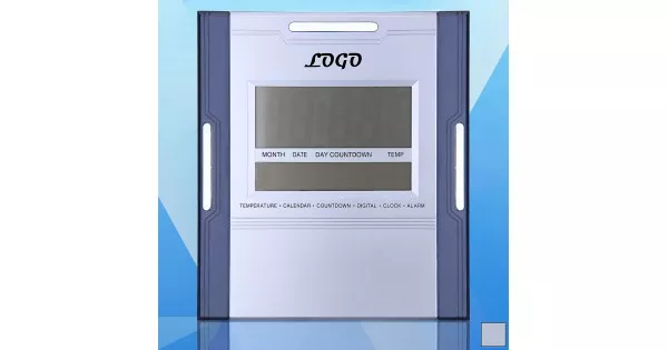 Logo Printed Multi-Function Digital Clock - BRAVA Item: MXGWD-NQGAM